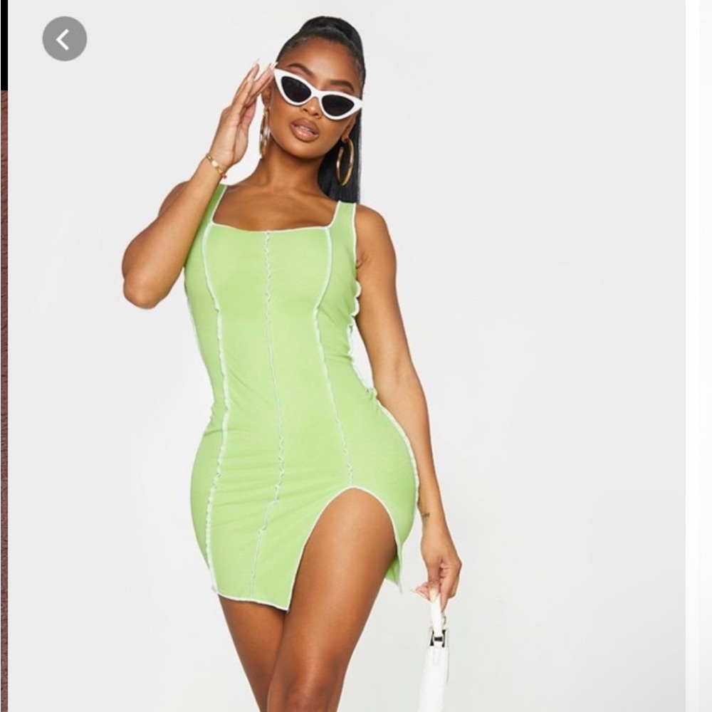 Pretty little Thing mesh slit Body-con Dress
